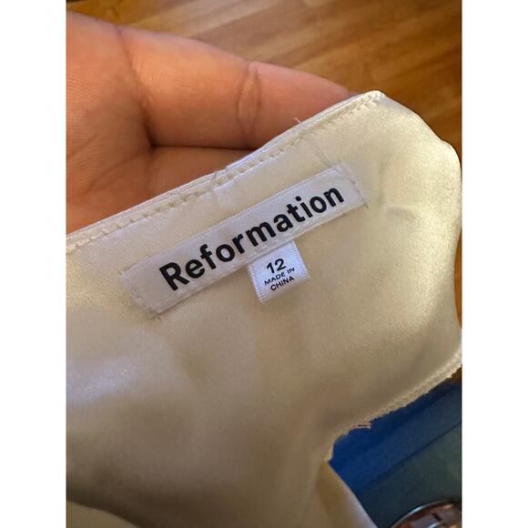 Reformation Madrid Silk Pant Top Set in Ivory NWT - Picture 5 of 6